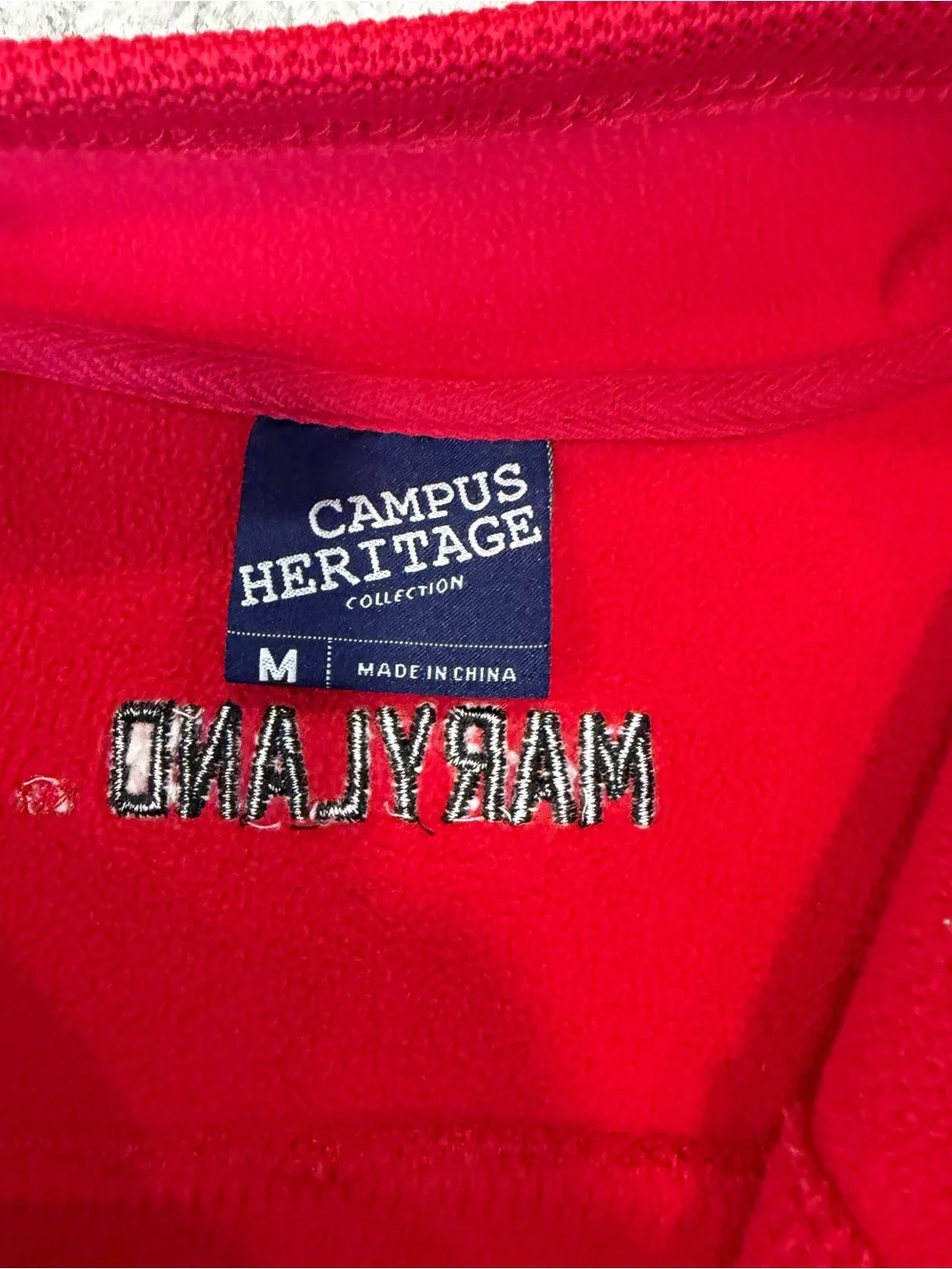 Maryland Terrapins Campus Heritage Men's Red Quarter-Zip Pullover-Medium